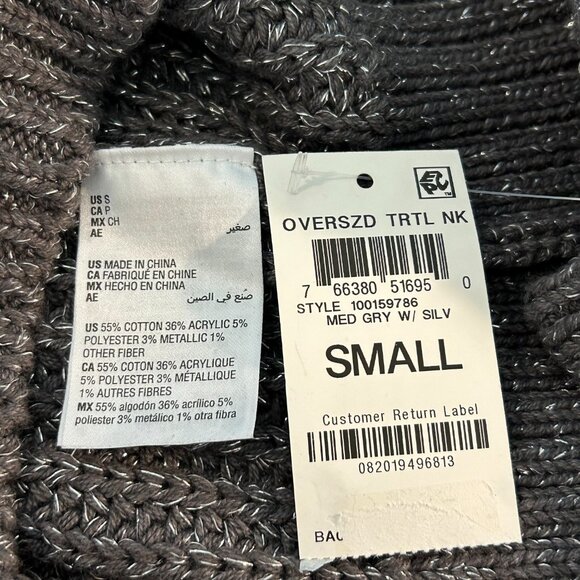 INC Sparkle Knit Oversized Turtle Neck Sweater size Small NWT - Picture 6 of 8